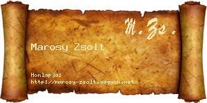 Marosy Zsolt névjegykártya